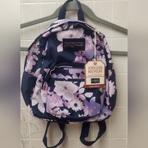NWT JANSPORT half pint BACKPACK focal floral NAVY new MINI purple BACK 2 SCHOOL